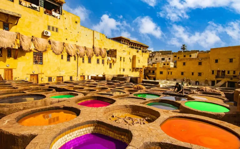 ista panorámica de la medina de Fez con tejados antiguos y montañas al fondo