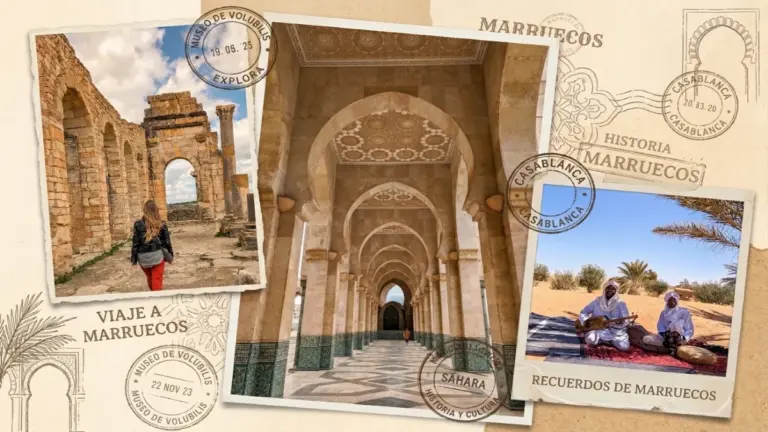 Requisitos para viajar a Marruecos en 2026: viajero con pasaporte y documentos en el aeropuerto.
